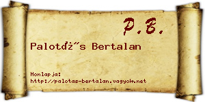 Palotás Bertalan névjegykártya